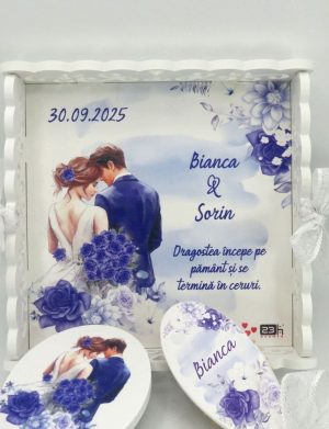 Set Gătit Mireasa, Albastru, Personalizat, 3 piese – ILIF310014