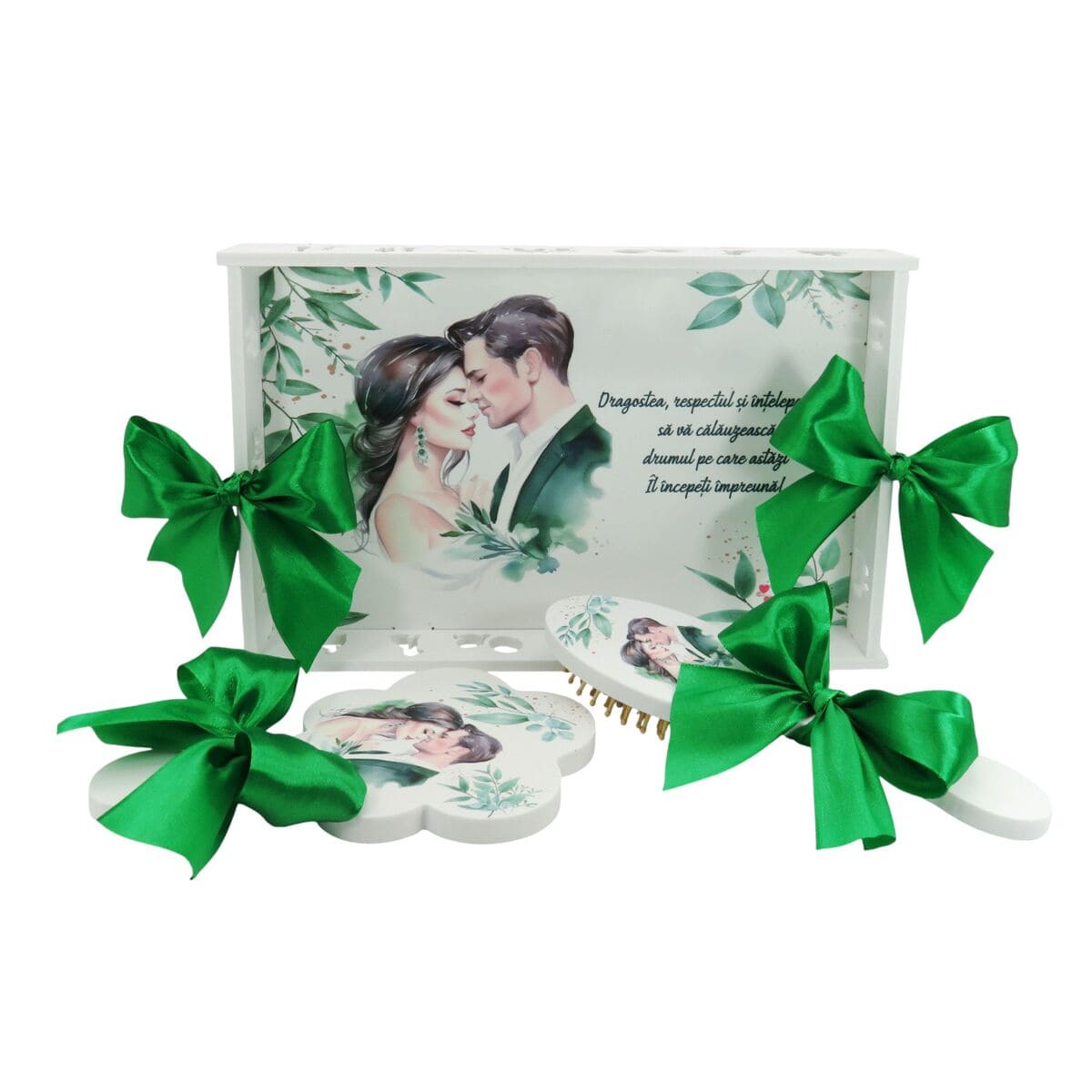 Set Gatit Mireasa Verde Personalizat 3 piese ILIF310010 1 2