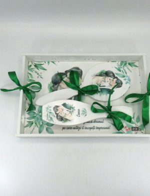Set Gătit Mireasa, Verde, Personalizat, 3 piese – ILIF310010