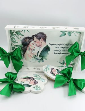 Set Gătit Mireasa, Verde, Personalizat, 3 piese – ILIF310010