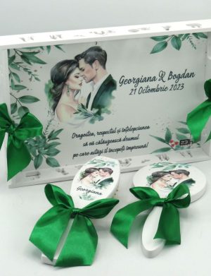 Set Gătit Mireasa, Verde, Personalizat, 3 piese – ILIF310010