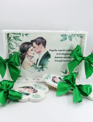 Set Gătit Mireasa, Verde, Personalizat, 3 piese – ILIF310010