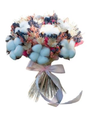 Buchet cununie/nunta cu flori de bumbac – AMB311002