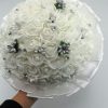 Buchet mireasa cu flori de spuma, alb argintiu ILIF311047 (9)