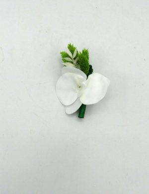 Cocarda de pus in piept, orhidee de silicon, alb-verde – ILIF311014