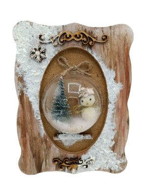 Decoratiune Handmade de Craciun, Tablou de Iarna – FEIS311040