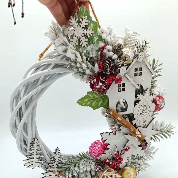 Ornament handmade de Craciun, Coronita de Sarbatoare, model 2 FEIS311044 (1)
