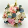 Buchet mireasanasa, model deosebit cu flori de matase, alb roz FEIS312022 (2)