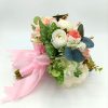 Buchet mireasanasa, model deosebit cu flori de matase, alb roz FEIS312022 (3)