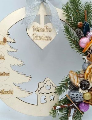Ornament handmade de Craciun, coronita personalizata – FEIS312018