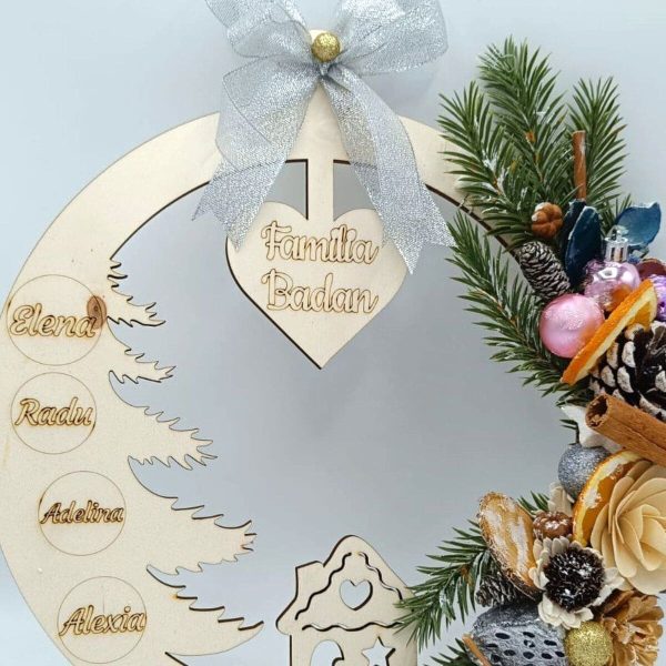 Ornament handmade de Craciun, coronita personalizata FEIS312018 (3)