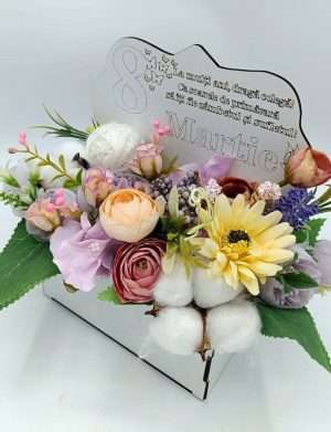 Aranjament cadou pentru Colega, cadou de 8 martie cu flori de matase – FEIS401036