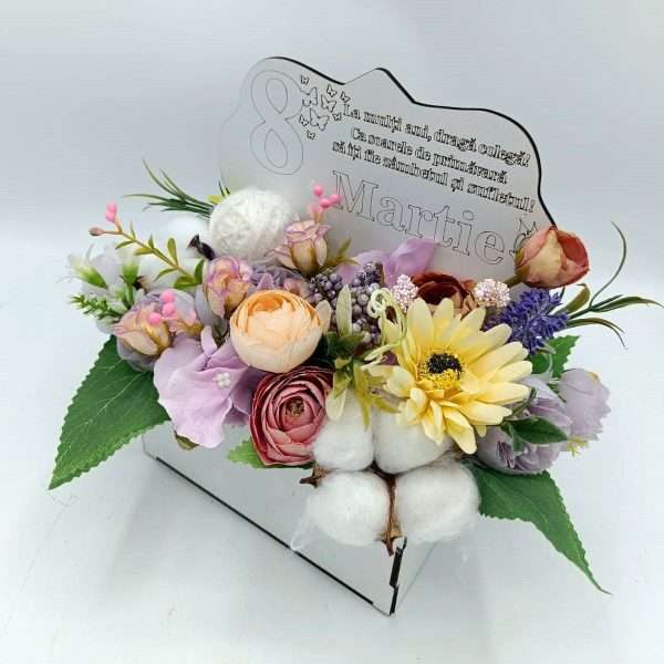 Aranjament cadou pentru Colega, cadou de 8 martie cu flori de matase FEIS401036 (3)