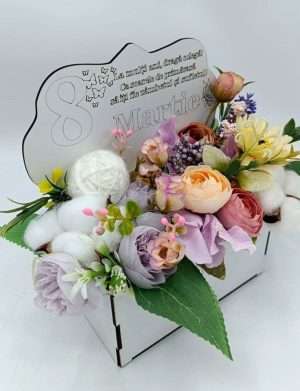Aranjament cadou pentru Colega, cadou de 8 martie cu flori de matase – FEIS401036