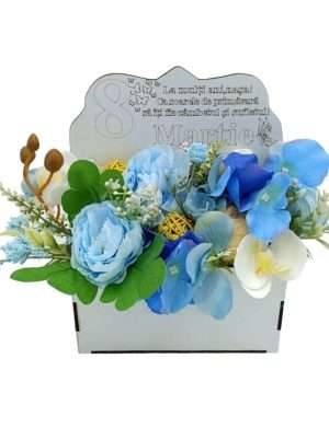 Aranjament cadou pentru Nasa, cadou de 8 martie cu flori de matase – FEIS401035