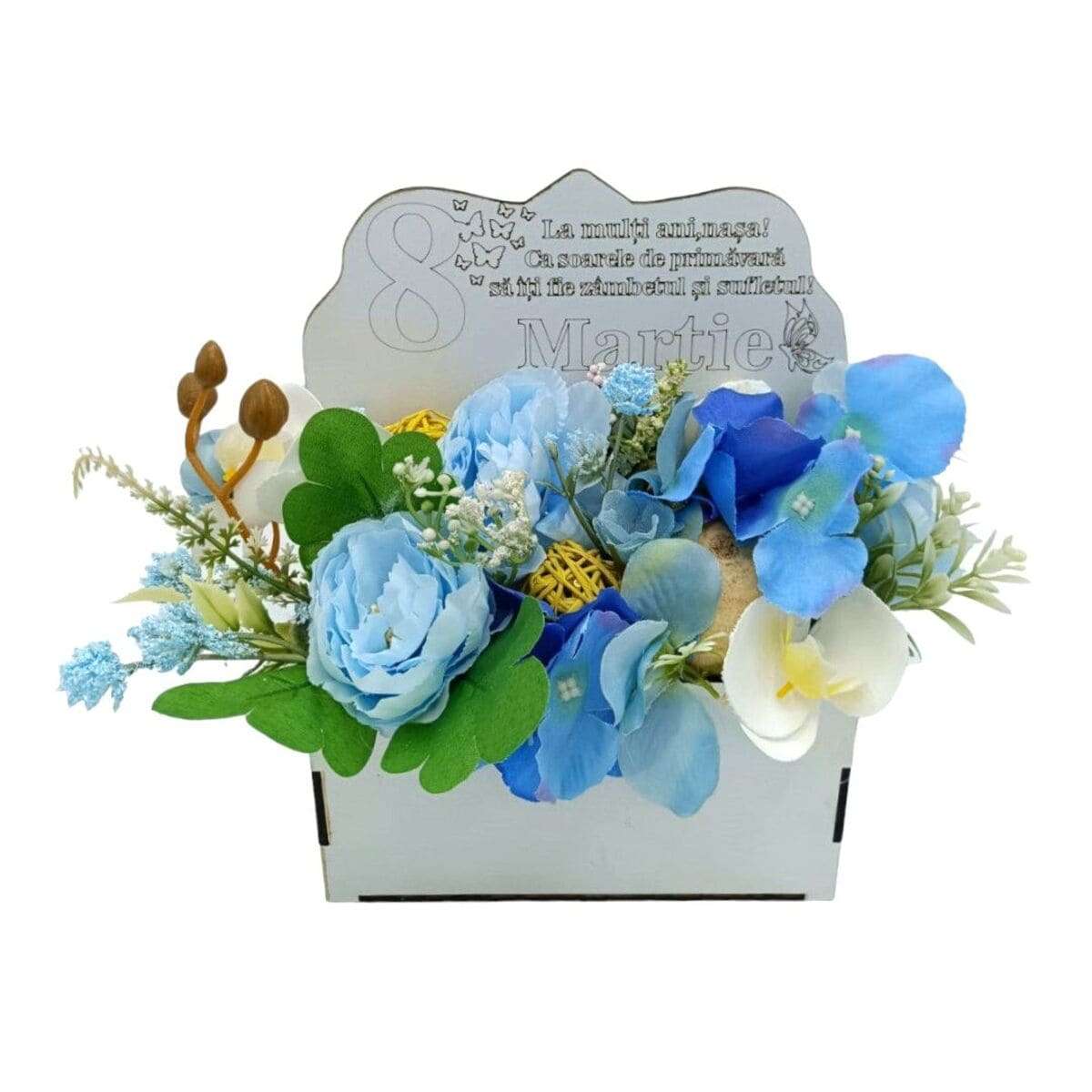 Aranjament cadou pentru Nasa, cadou de 8 martie cu flori de matase FEIS401035 (1)