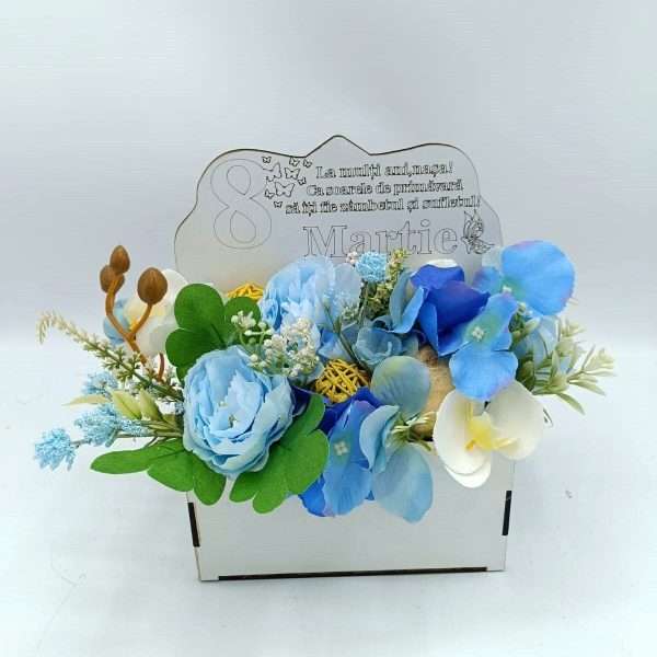 Aranjament cadou pentru Nasa, cadou de 8 martie cu flori de matase FEIS401035 (2)
