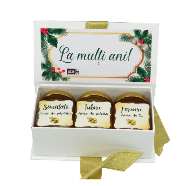 Cadou dulce, cutie cu 3 borcanele de miere si mesaj La Multi Ani DSBC401001 (3)