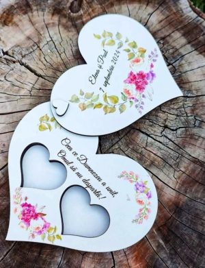 Cutie pentru verighete, cu flori, 19×13 cm – OMIS401002