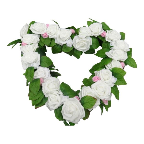 Decor masina pentru nunta cu tulle si trandafiri din spuma, alb ILIF401001 (5)