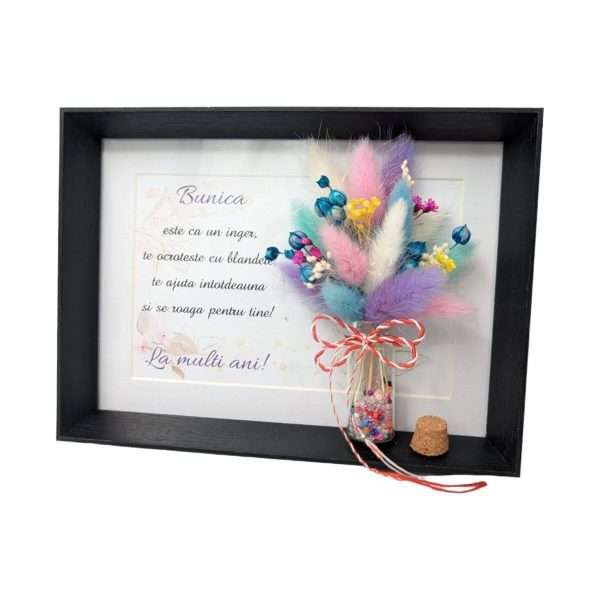 Tablou pentru Bunica, buchet multicolor cu flori uscate DSPH402001 (1)