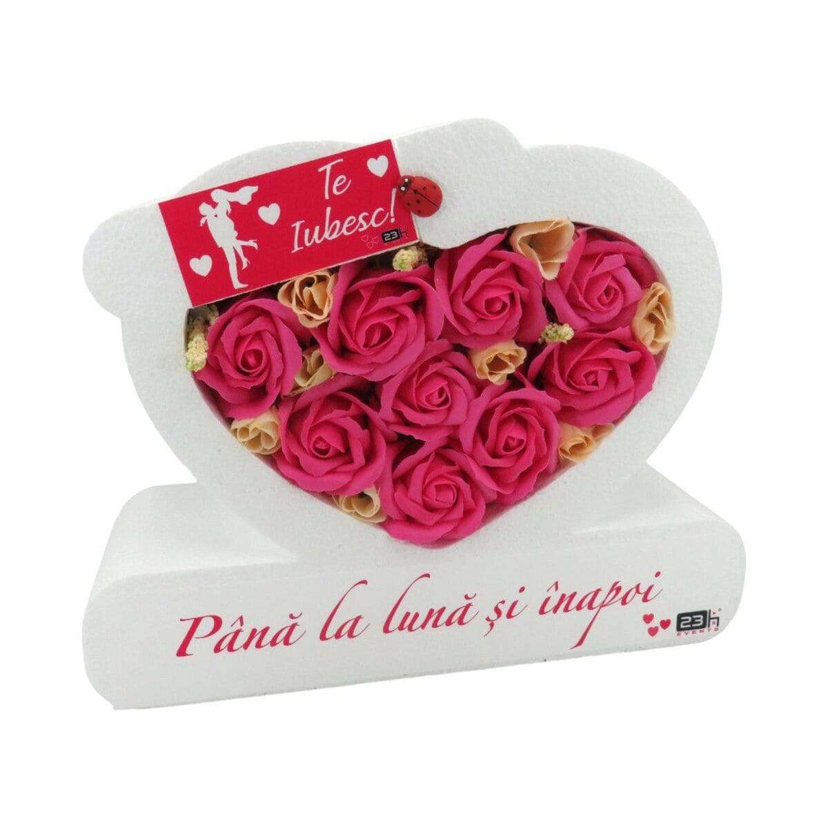 Aranjament cadou pentru iubita, cu trandafiri de sapun, Te Iubesc ILIF402008 (3)
