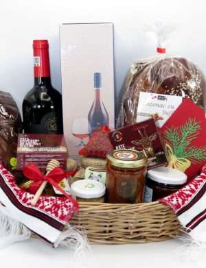 Coș cadou – Crăciun Românesc, 16 produse naturale – ILIF402002
