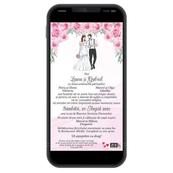 digitala nunta cu flori roz 2 (Custom)
