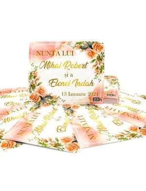 Eticheta adeziva personalizata nunta, fuzzy peach, 14×10 cm – MIBC402001