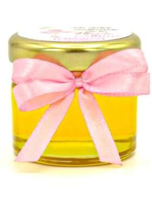 Marturii dulci cu miere, model handmade Iubire – roz, borcan 30 gr – DSBC402006