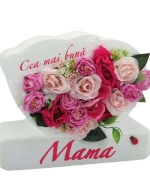 Aranjament cadou pentru mama, cu trandafiri de matase ILIF403010 (4)