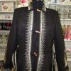 Haina de dama cu cordon, stofa brodata, croita in Romania, negru alb LLDJ403016 (6)
