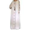 Rochie dama, din bumbac 100% de calitate superioara, brodata cu motive traditionale, alba LLDJ403019 (2)