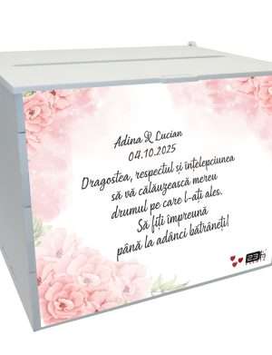 Cutie dar nunta, Fuzzy Pink, model personalizat, 27x20x21cm ILIF404014