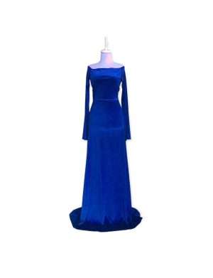 Rochie lunga din catifea, albastru regal – ACD404056