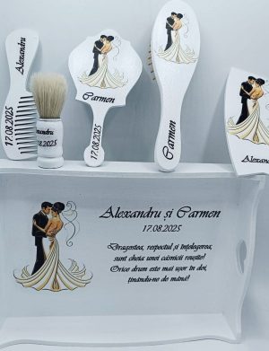 Set 2in1 Gatit Mireasa si Mire, model personalizat, 6 piese – FEIS404017