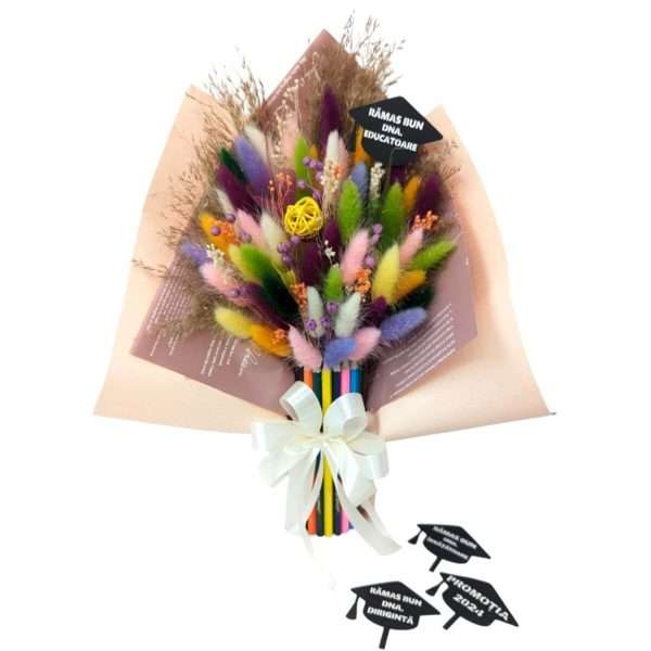 Cadou cadre didactice, aranjament buchet cu flori uscate, m1 – DSPH405010 (1)