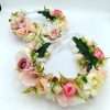 Coronita din flori de matase, alb roz m3 FEIS406008 (1)