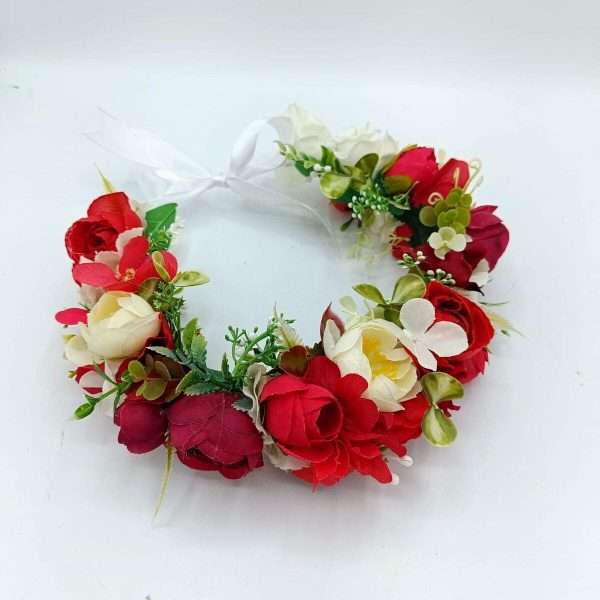 Coronita din flori de matase, rosu FEIS406009 (1)