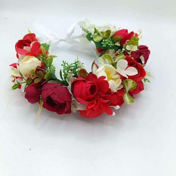 Coronita din flori de matase, rosu FEIS406009 (2)