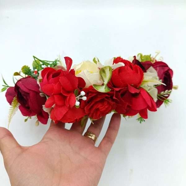Coronita din flori de matase, rosu FEIS406009 (3)