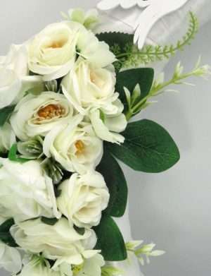 Ornament handmade pentru usa, coronita cu flori de matase – ILIF406026