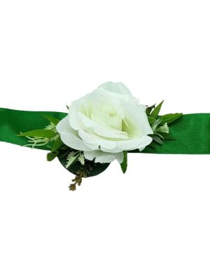 Bratara corsaj domnisoara de onoare cu un trandafir de matase, set 3buc – FEIS407013