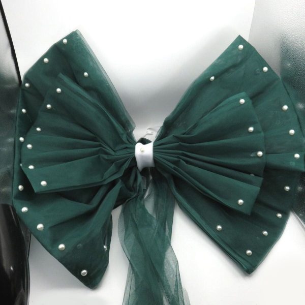 Decor masina pentru nunta, Funda Tulle verde ILIF406029 (1)