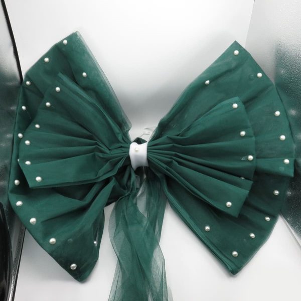 Decor masina pentru nunta, Funda Tulle verde ILIF406029 (3)