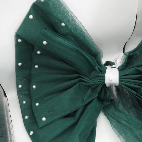 Decor masina pentru nunta, Funda Tulle verde ILIF406029 (5)