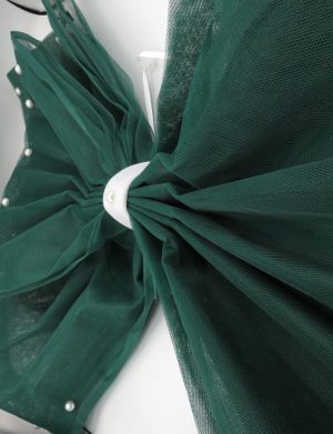 Decor masina pentru nunta, Funda Tulle verde – ILIF406029