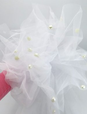 Decor masina pentru oglinzi, pompon alb – ILIF406031