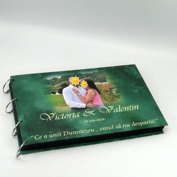 Guest Book carte mesaje invitati, model deosebit cu verde, personalizat ILIF407026 0112 (5)