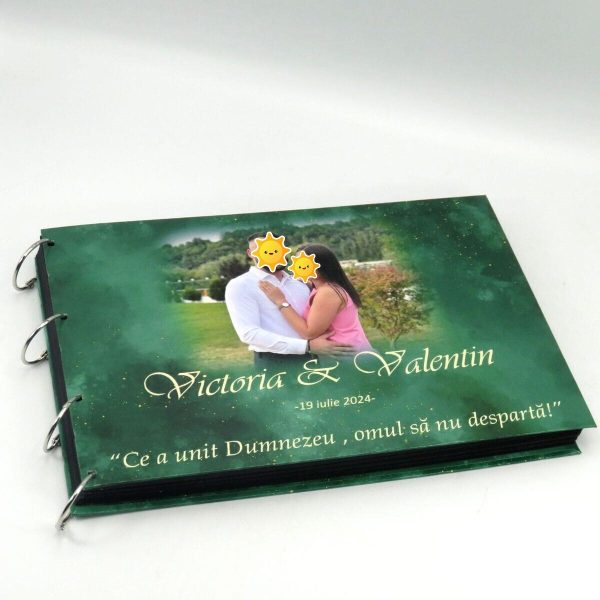 Guest Book carte mesaje invitati, model deosebit cu verde, personalizat ILIF407026 0112 (6)